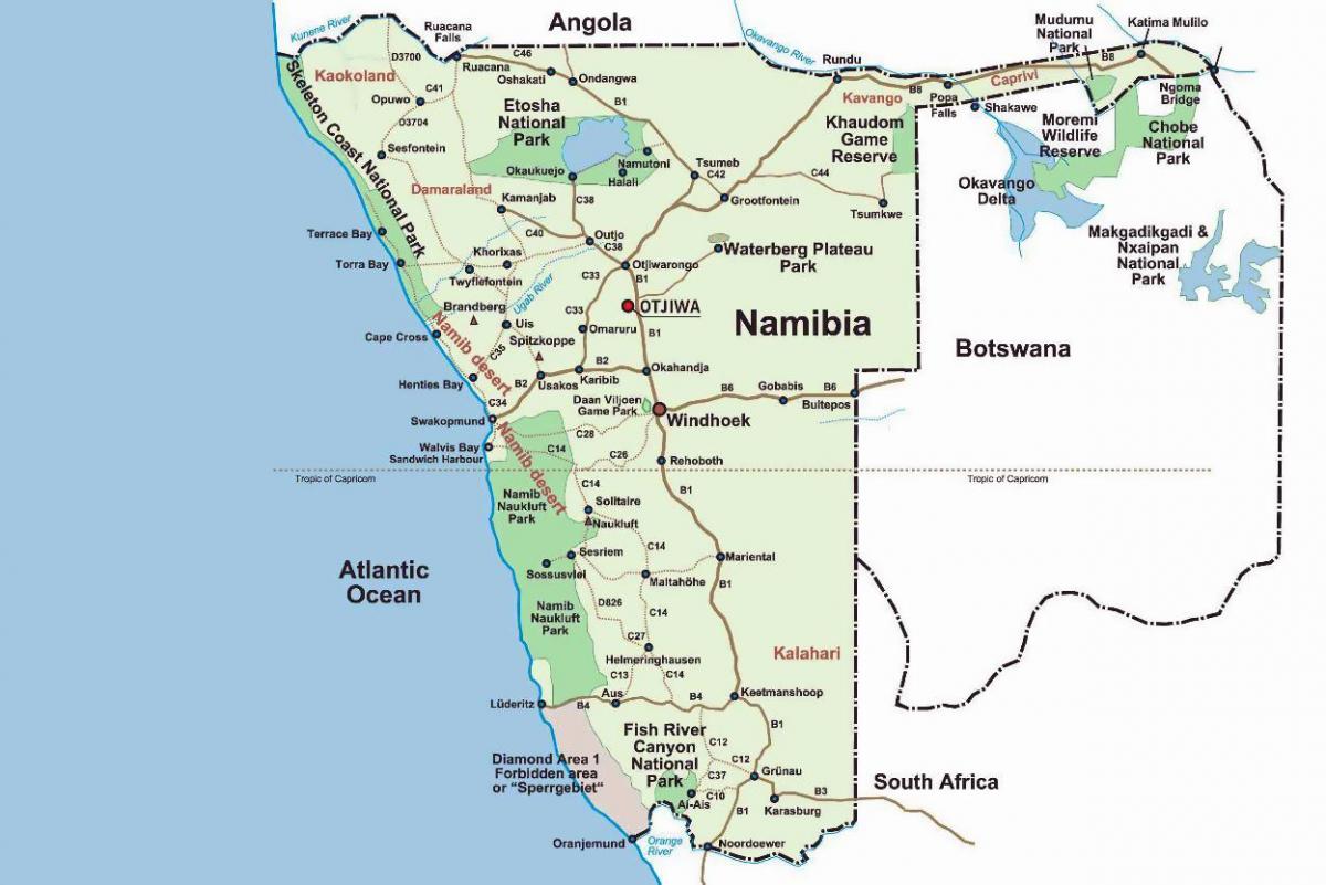 kerangka pantai Namibia peta