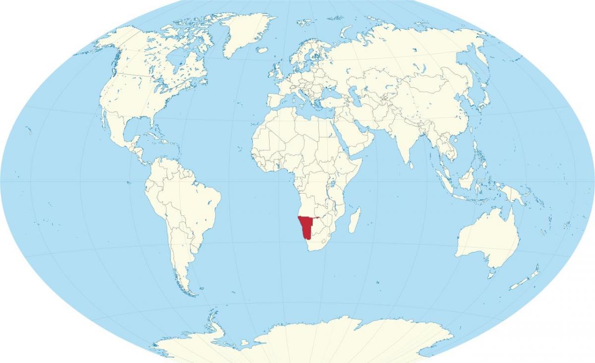 Namibia lokasi pada peta dunia