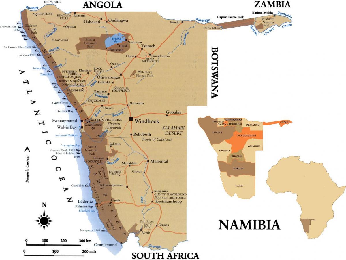 Peta dari skillsmap Namibia