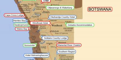 Situs berkemah Namibia peta